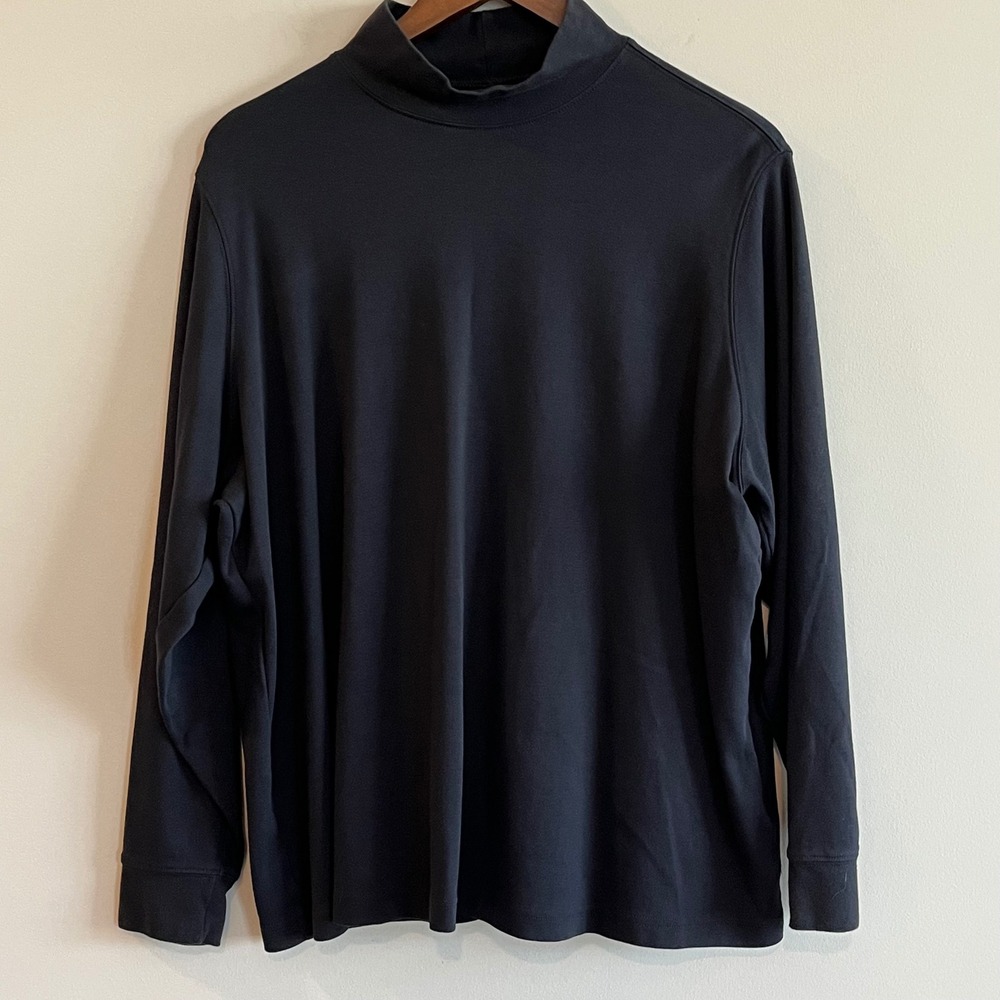 Lands End Women's 2X Relaxed Fit Mock Neck Long Sleeve Top Set of 3 - Picture 8 of 12